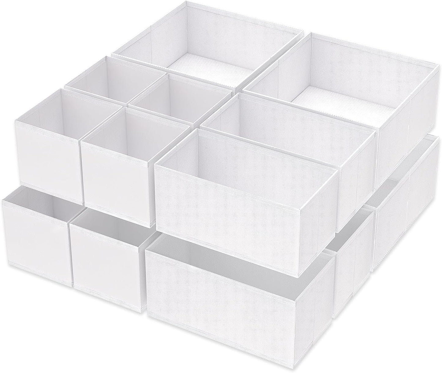 Criusia Drawer Organizer Clothes, 8 Pack Underwear Organizer, Foldable Closet Organizers and Storage Dresser Dividers for Clothes, Socks, Scarves, Ties (Gray)
