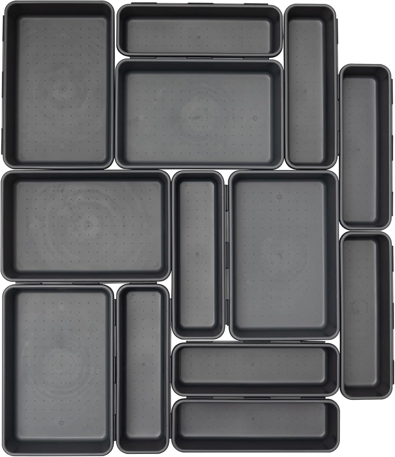 BYCY Office Drawer Organizers Bins Junk Drawer Organizers Tray Storage Dividers for Office Desk Dress Makeup (13pcs 2Size)