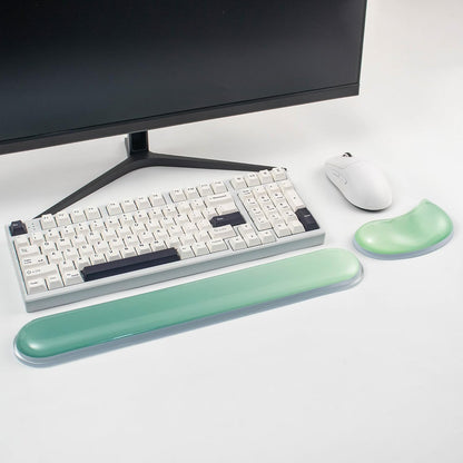 Gel Keyboard and Mouse Wrist Rest Set –Blue Purple Clear Wrist Rest for Computer Keyboard 60%/68%/75%, Comfort & Support for Typing and Gaming