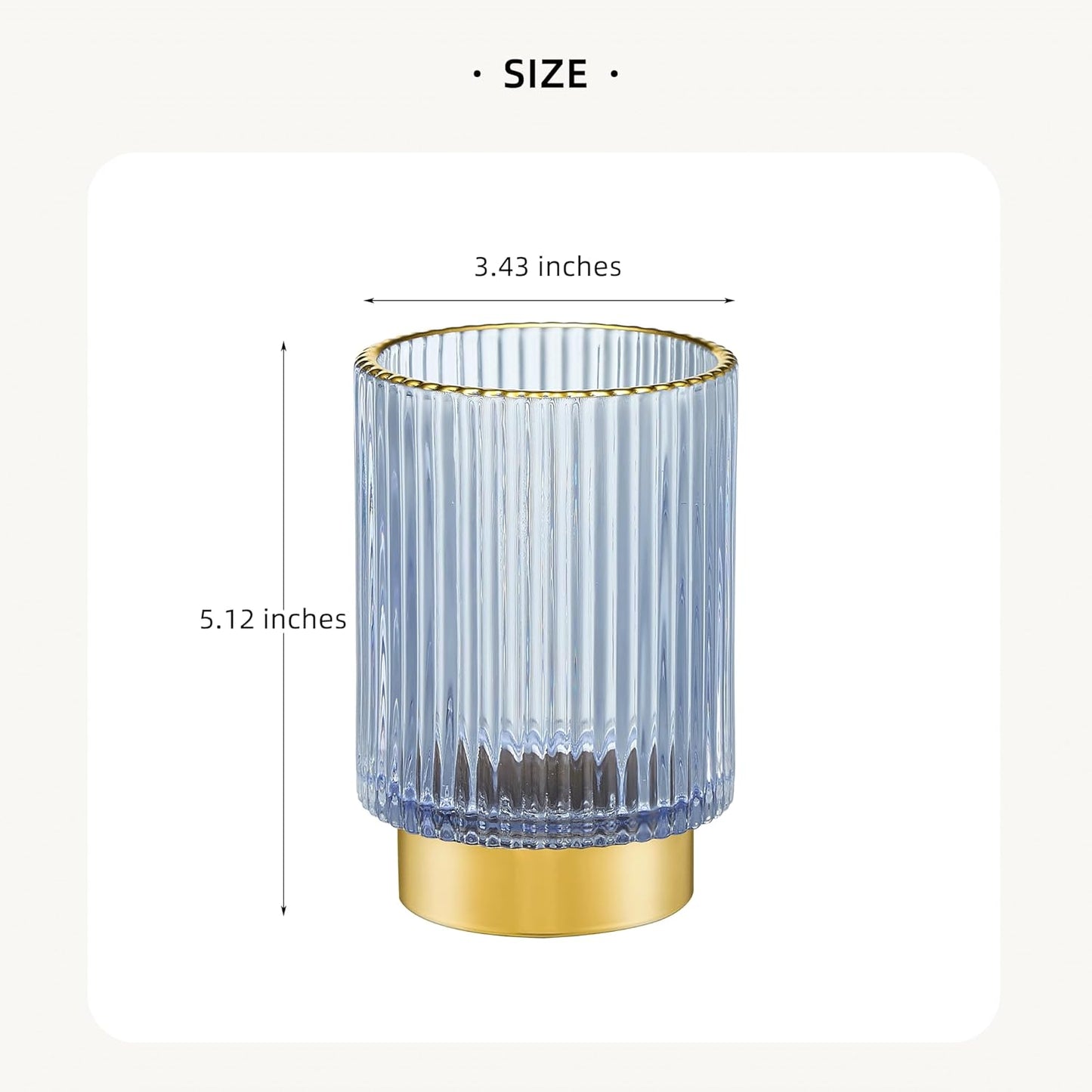 Makeup Brush Holder Organizer,Toothbrush Holders,Desk Pen Pencil Holder,Multifunctional Vintage Glass Brush Cup（L/Green/A3-6-US）