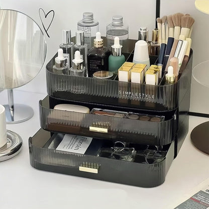 Stackable Cosmetics Organizer Drawers, Bathroom Vanity Makeup Organizers and Storage, Ideal for Desk and Dresser Countertops, Great for Palette, Skincare, Lipsticks, Nail Care. Green