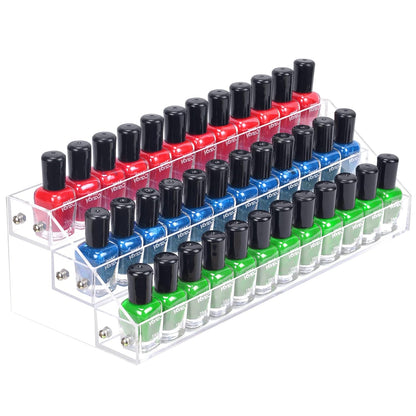 Acrylic Nail Polish Organizer Rack, 6 Tier Holder Stand, Paint Rack Gel Nail Polish Shelf Display, Sunglass Organizer, Essential Oils Storage Shelf, Holds Up to 72 Bottles