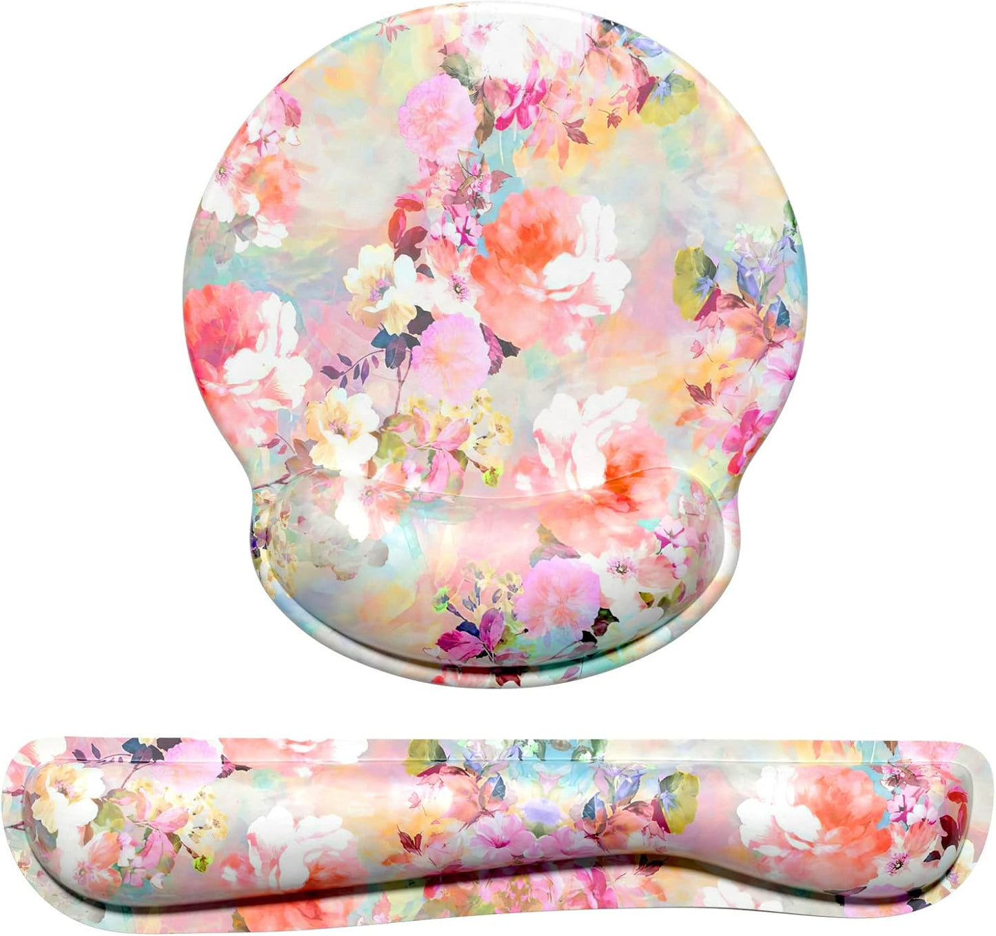 Dapesuom Keyboard Wrist Rest and Mouse Pad with Wrist Support, Cute Memory Foam Cushion for Keyboard and Mouse Set, Ergonomic Desktop Pad Rests with Non Slip Base for Easy Typing & Pain Relief, Pink