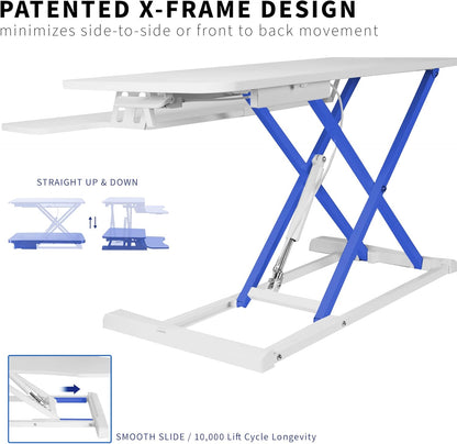 VIVO 26 inch Desk Converter, K Series, Height Adjustable Sit to Stand Riser, Dual Monitor and Laptop Workstation with Keyboard Tray, Black, DESK-V026KB