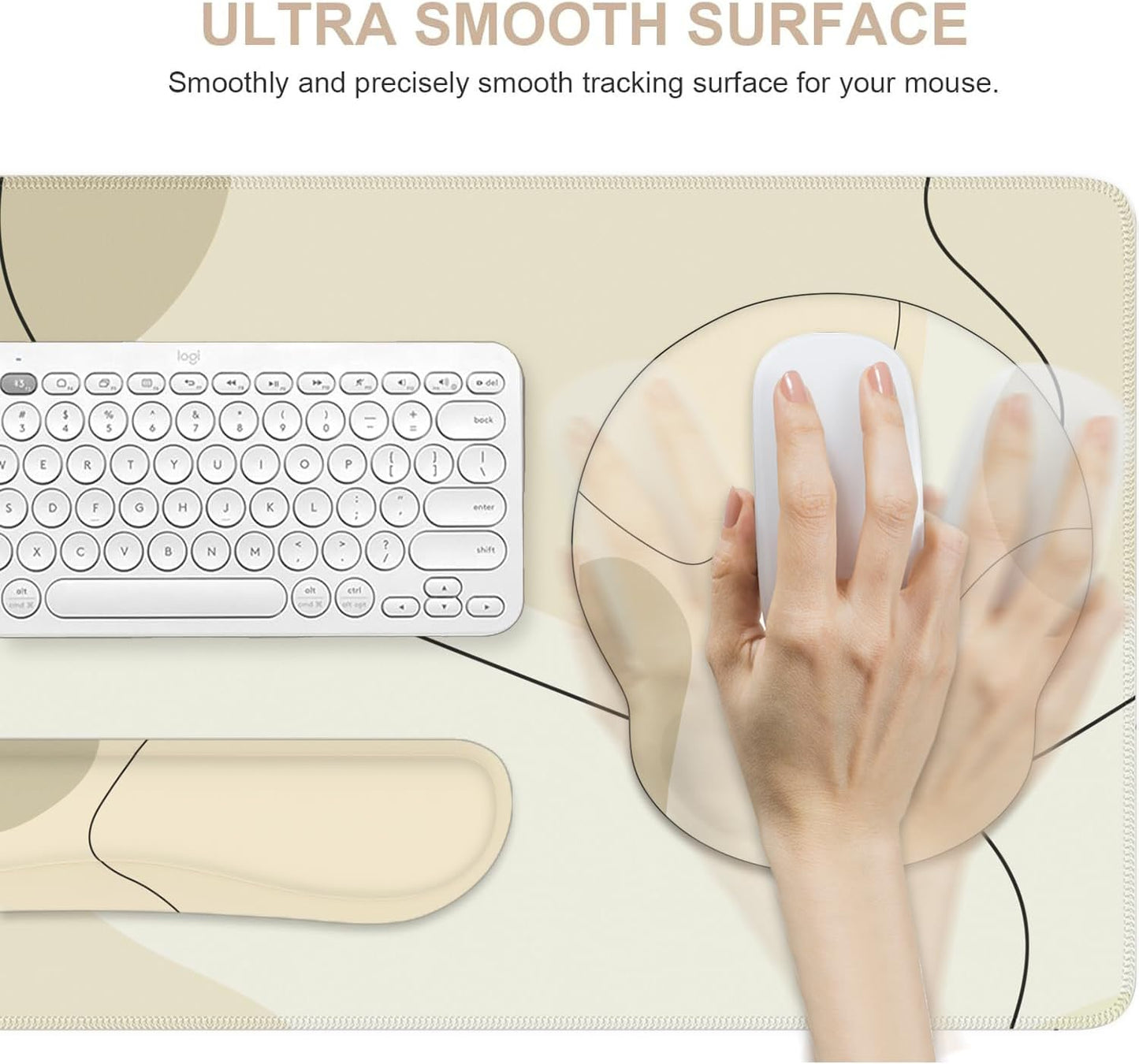 iCasso Desk Mat, Gaming Mouse Pad Wrist Support Set,4in1 XXL Large Mousepad + Keyboard Wrist Rest+Mouse Wrist Rest+Coaster Set with Ergonomic Design for Home Office Table Computer-Penoy