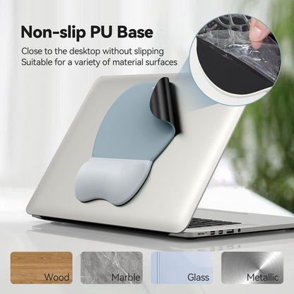 TECKNET Gel Mouse Pad with Wrist Rest, 3 in 1 Keyboard Wrist Rest for Pain Relief, Non-Slip PU Base & Easy Typing, Ergonomic Mousepad Set for Office & Home（Black）
