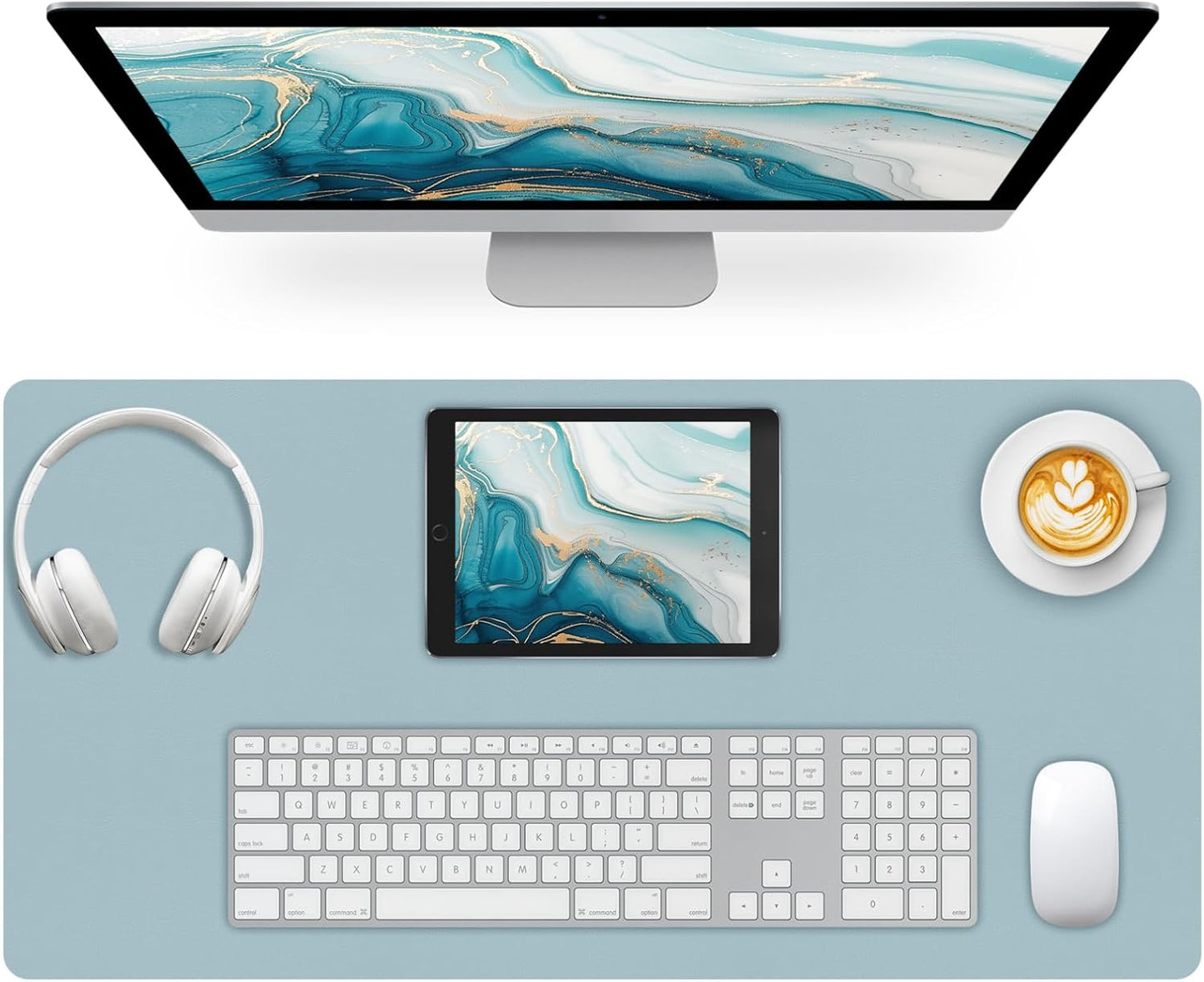 Mouse Pad and Keyboard Wrist Rest, 3-in-1 Large Keyboard and Mouse Pad Set, Ergonomic Wrist Rest for Computer Keyboards, Non-Slip Desk Mat Protector for Women (Purple Pink, 31.5" X 15.7")