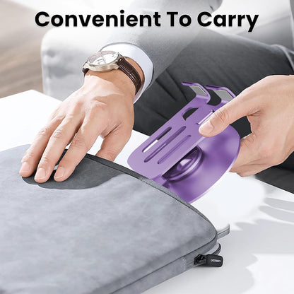 Universal Metal Cell Phone Stand, Multi-Angel Adjustable 360° Rotation Non-Slip Metal Phone Stand Compatible with iPhone 17 16 Pro Max and All Smartphones (Purple)