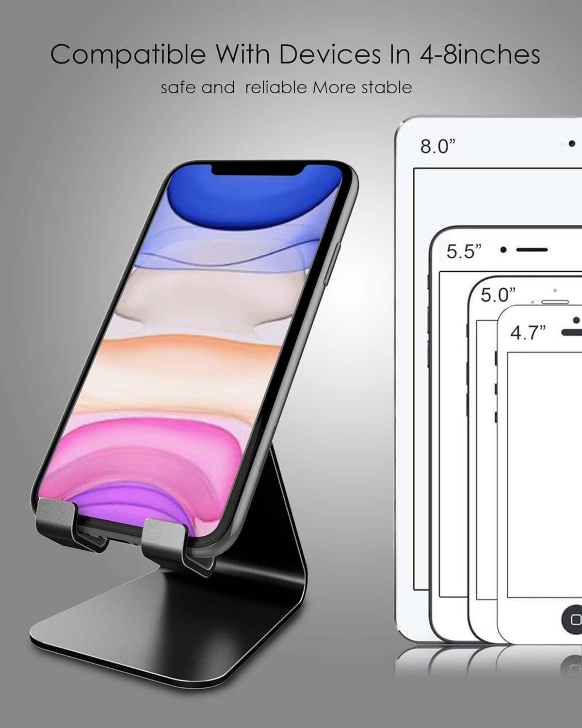 CreaDream Cell Phone Stand, Cradle, Holder, Aluminum Desktop Stand Compatible with Switch, All Smart Phone, iPhone 15 14 13 12 Pro Max Plus Mini Xr X Se 8 SE -Rose Gold