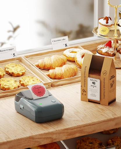 NIIMBOT B1 Label Maker Machine, Thermal Label Printer Easy to Use for Office, Home, Business, Came with 1 Roll White Label(Blue)