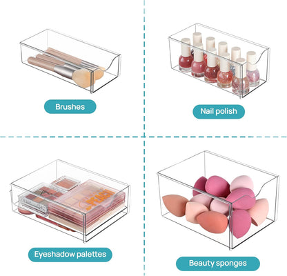 Vtopmart Acrylic Organizer with 16 Drawers (4 Set),Clear Storage Drawers for Office Supplies,Desk Organization and Storage for Makeup,Jewelry,Art Crafts