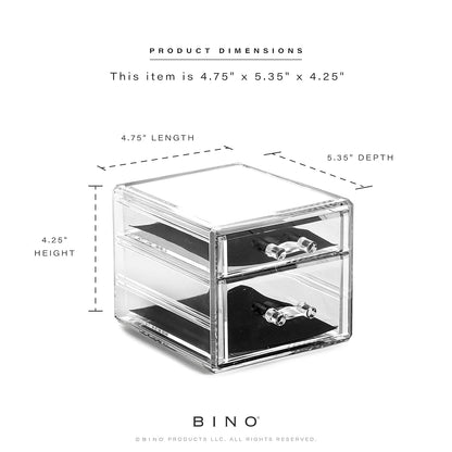 BINO THE MANHATTAN SERIES Acrylic Makeup Drawer Organizer- 3 Drawer Small | Clear Beauty Organizers and Storage| Cosmetic & Makeup Drawer| Home Organization| Jewelry & Vanity Accessories Drawer