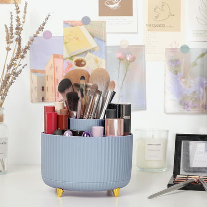 SKYDUE 360 Rotating Multipurpose Organizer - Cute Rotating Pen Holder with 5 Slots for Art Supplies, Office, School, Home