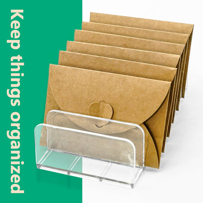 2 Packs Acrylic Mail Organizer Plastic Desk Cash Tray,7 Section Divided Vanity Organize Holder Vertical Letter Sorter for Desktop, Bill, Document, Notebook