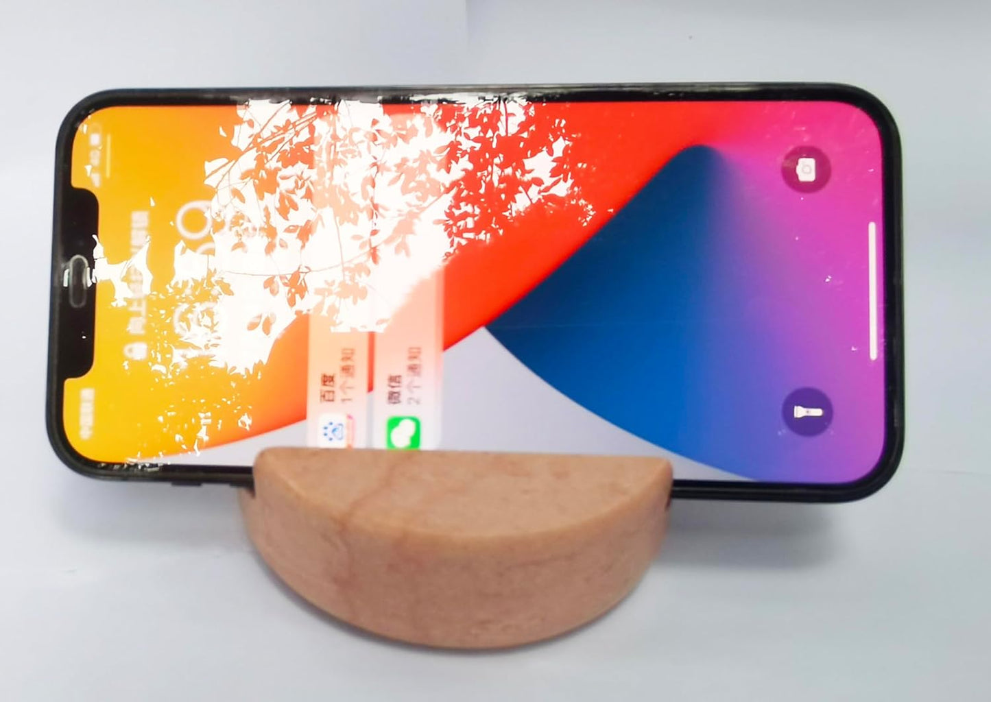 fashciaga Marble Cell Phone Stand Holder for Cellphone Tablet On Desk, Countertop, Table, Nightstand. Heavy Solid Real Stone Mobile Phone Stands (Pink)