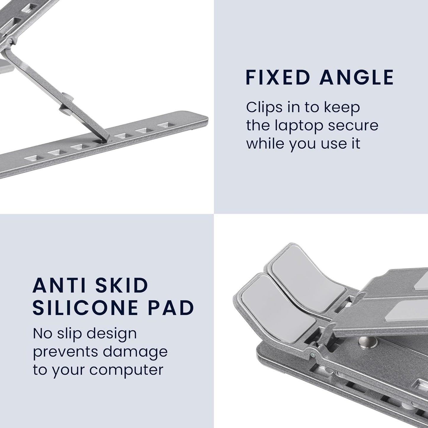 kwmobile Laptop Stand - Adjustable Laptop Riser, Holder - Aluminium Portable DJ, Gaming Stand - Foldable Lap Top, Notebook Desk Stands - Folding Computer Accessories