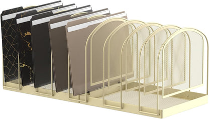 SUPEASY File Organizer for Desk, 5-Section Mesh Desk Organizer, Vertical File Holder Desktop Organizer File Sorter, File Folder Holder for Office Supplies, Black