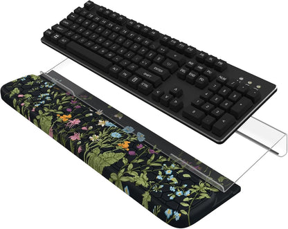 HAOCOO Ergonomic Keyboard Rest Wrist Pad,Comfortable Keyboard Wrist Rest Holder, 3-Level Height Adjustment Acrylic Keyboard Stand, Easy Typing Desk Accessories, Aesthetic Keyboard Riser for Desk