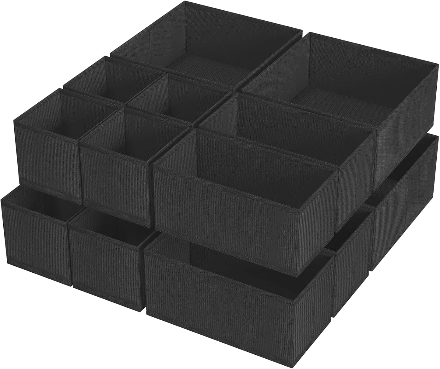 Criusia Drawer Organizer Clothes, 8 Pack Underwear Organizer, Foldable Closet Organizers and Storage Dresser Dividers for Clothes, Socks, Scarves, Ties (Gray)
