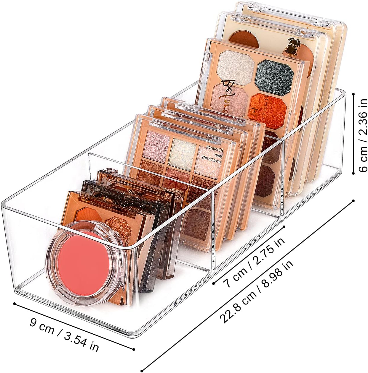 JessLab Acrylic Organizers, Bathroom Organizer for Drawer, Cosmetic Display Cases for Vanity, Countertop, Desk, Kitchen, and Makeup Storage, 1-Section