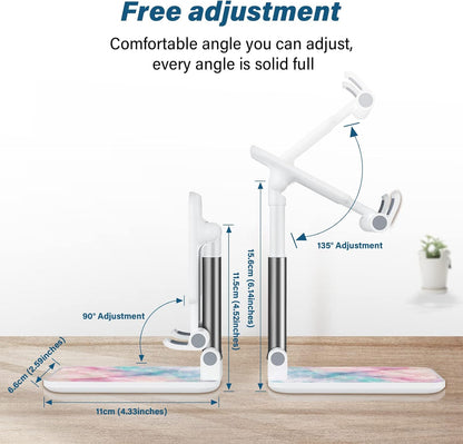 Desk Cell Phone Stand - Adjustable Angle-iPad Holder, Universal Compatible Phone Holder for Desk