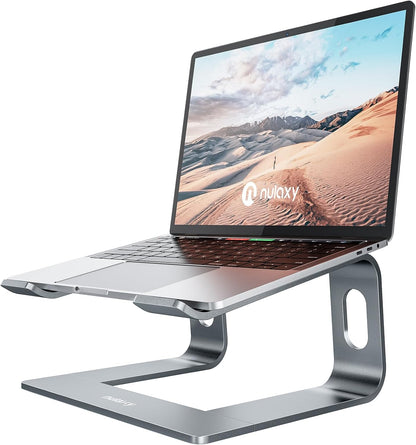 Nulaxy Laptop Stand, Ergonomic Aluminum Laptop Computer Stand, Detachable Laptop Riser Notebook Holder Stand Compatible with MacBook Air Pro, Dell XPS, HP, Lenovo More 10-16” Laptops - Rose Gold