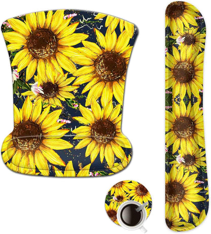 Keyboard Wrist Rest Pad Ergonomic Mouse Pad Set, ToLuLu Gel Mouse Pad Wrist Support for Computer Laptop, Mousepad Keyboard Wrist Support with Memory Foam for Easy Typing Pain Relief, Van Gogh Painting