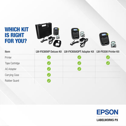LABELWORKS Epson LW-PX300 Industrial Label Maker for Office – Compatible with Stickers, Magnets, and Shrink Tube, Portable Handheld Design, Label Maker and Tape Only