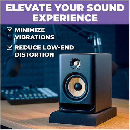 Liquid Stands Studio Monitor Sound Isolation Pads for Speakers 5" High-Density Speaker Foam Pads That Prevents Vibrations Angled Speaker Riser - Acoustic Speakers Isolation Pad for Floor, Desktop