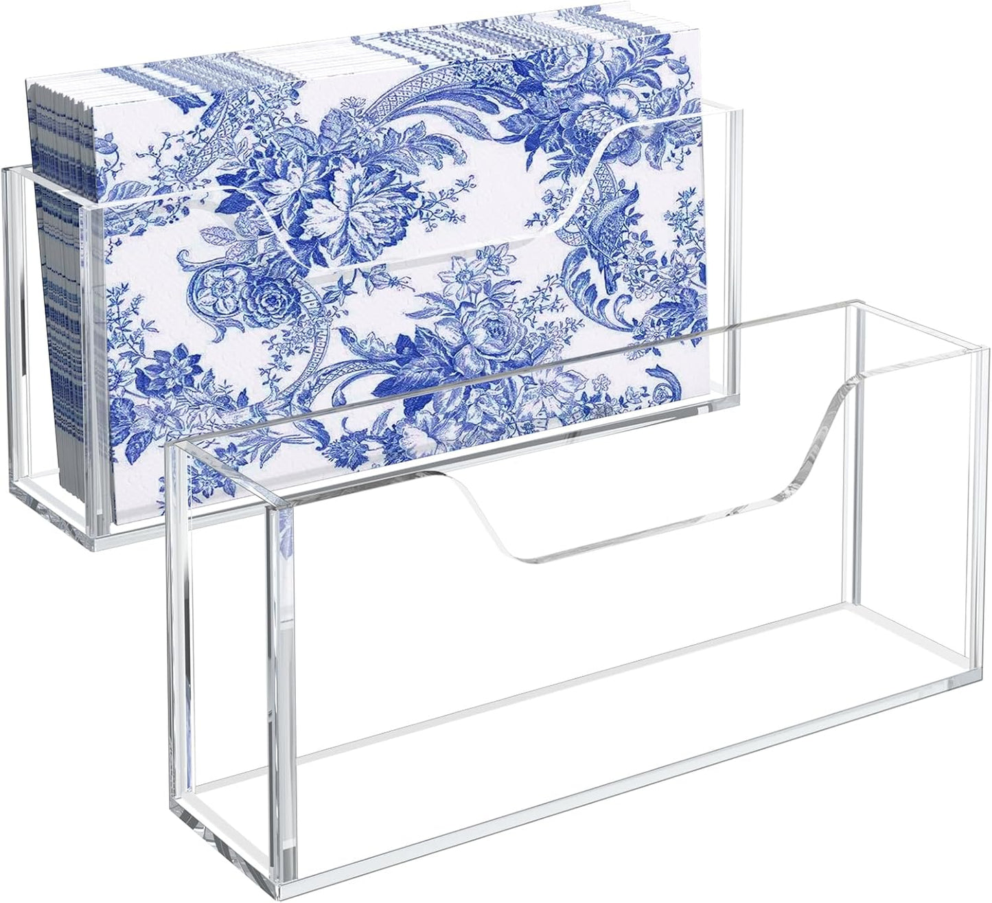 Transparent Acrylic Napkin Holder Clear Guest Paper Disposable Hand Towel Dispenser Tray Organizer For Table Home Kitchen Restaurant and Hotel Business
