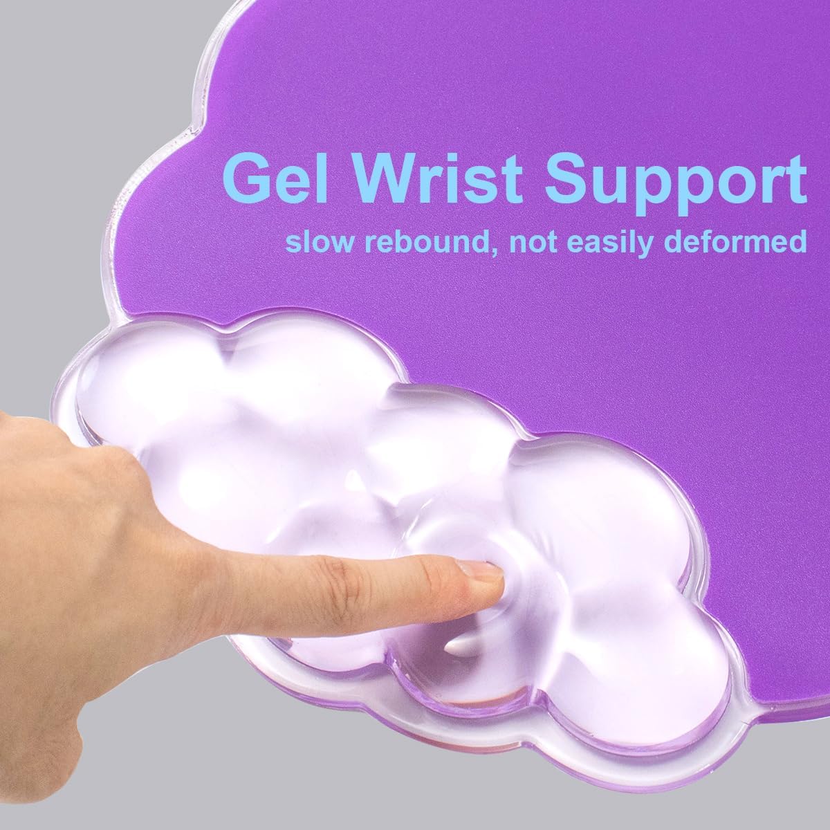 Gel Wrist Rest and Cloud Mouse Pad Support for Keyboard and Mouse - Ergonomic Pink Keyboard Wrist Pad Set for Typing Pain Relief/Computer/Laptop/Gaming/Home/Office (Cloud Shape, Gradient Blue Pink)