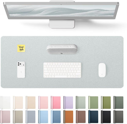 YSAGi Leather Desk Protector, Office Mat, Large Mouse Mat, Non-Slip PU Leather Blotter, Laptop Pad, Waterproof Writing Pad for Office and Home (Light Pink, 23.6" x 13.8") - Colors A