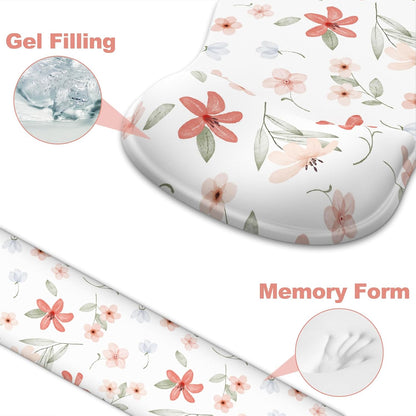 Ergonomic Mouse Pad with Wrist Rest and Keyboard Wrist Rest, Black Mousepad and Wrist Rest for Computer Keyboard, Pain Relief, Non-Slip PU Base, Gel Mouse Pad with Wrist Support for Gaming, Office