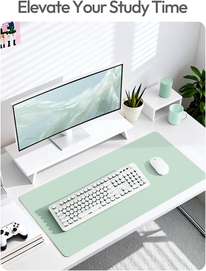 YSAGi Leather Desk Protector, Office Mat, Large Mouse Mat, Non-Slip PU Leather Blotter, Laptop Pad, Waterproof Writing Pad for Office and Home (Light Pink, 23.6" x 13.8") - Colors A