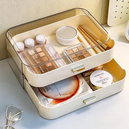 Stackable Cosmetics Organizer Drawers, Bathroom Vanity Makeup Organizers and Storage, Ideal for Desk and Dresser Countertops, Great for Palette, Skincare, Lipsticks, Nail Care. Green