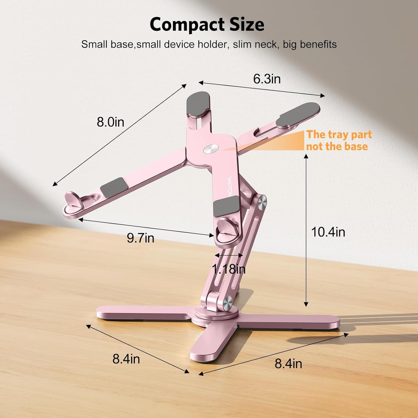 OMOTON LA10 360° Rotating Laptop Stand Riser for Desk, Ergonomic Foldable Computer Stand Adjustable Height Angles for Collaborative Work, Easy Storage Fit Macbooks,All Laptops up to 16 inches, Silver