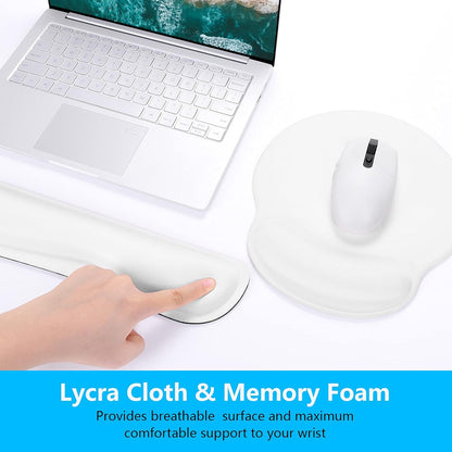 Dapesuom Keyboard Wrist Rest and Mouse Pad with Wrist Support, Cute Memory Foam Cushion for Keyboard and Mouse Set, Ergonomic Desktop Pad Rests with Non Slip Base for Easy Typing & Pain Relief, Pink