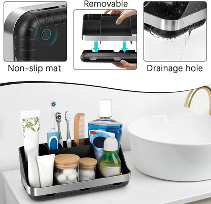 GFWARE Bathroom Organizers and Storage - Detachable 7 Slots Kids Electric Toothbrush and Toothpaste Holde Drainage for Bathroom Accessories Organization Counter Vanity Storage