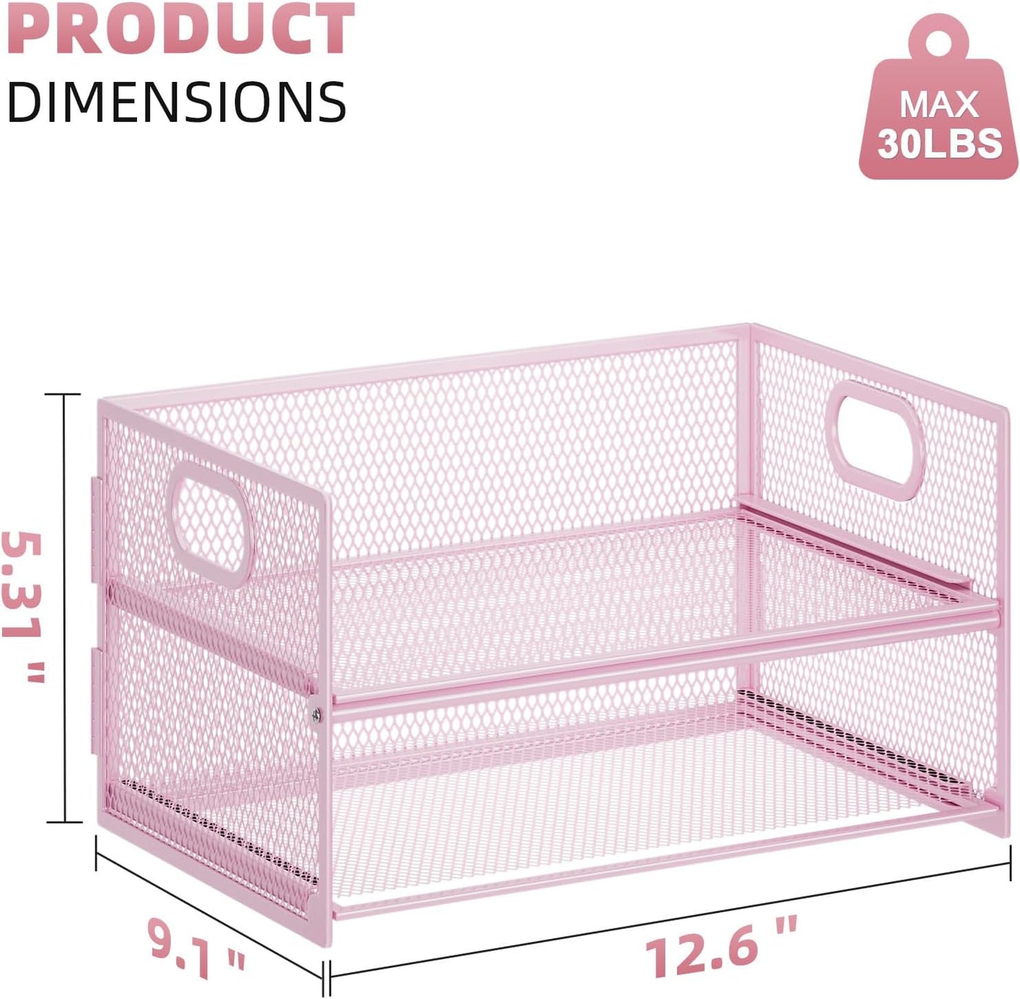 Marbrasse 2 Tier Paper Organizer Letter Tray, Mesh File Organizer with Handle, Paper Sorter Desk Organizer for Home Office Supplies - Black