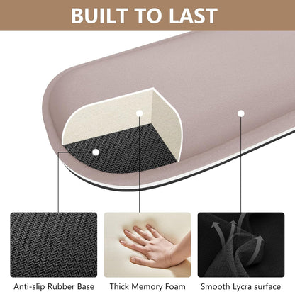 Wrist Rest for Computer Keyboard and Mouse, Ergonomic Design Wrist Support Pad for Keyboard, Soft Memory Foam Desk Pads Support Hand and Arm Easy Typing Pain Relief, 2 Piece Pad, Cream Pink