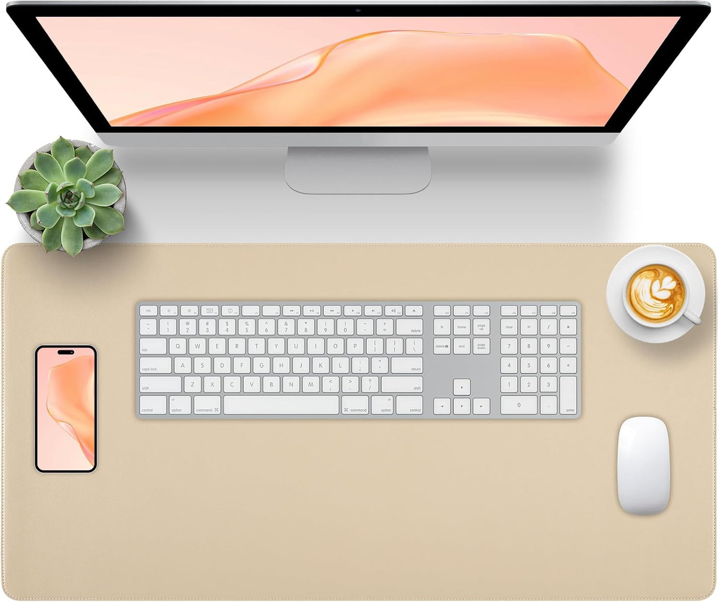 Green Desk Pad and Keyboard Wrist Rest, 3in1 Mousepad + Keyboard Wrist Rest+Mouse Wrist Rest for Home Office Table Computer Cover. (31.5×15.7,Green)