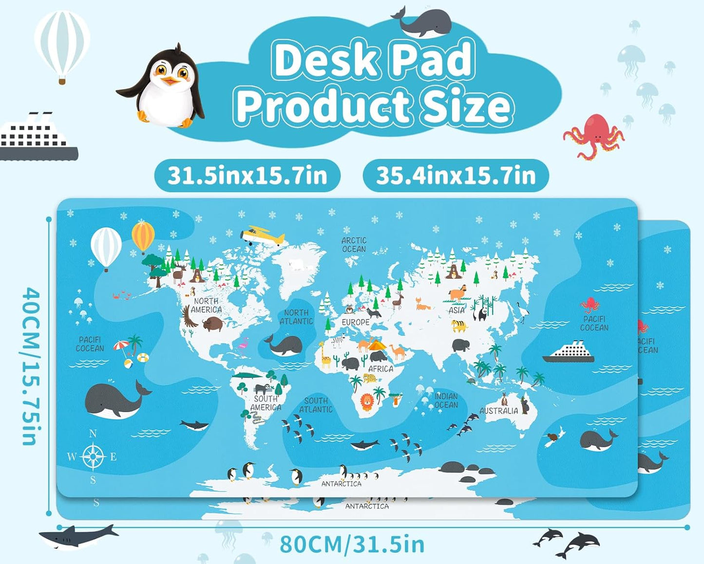 Green Desk Pad and Keyboard Wrist Rest, 3in1 Mousepad + Keyboard Wrist Rest+Mouse Wrist Rest for Home Office Table Computer Cover. (31.5×15.7,Green)