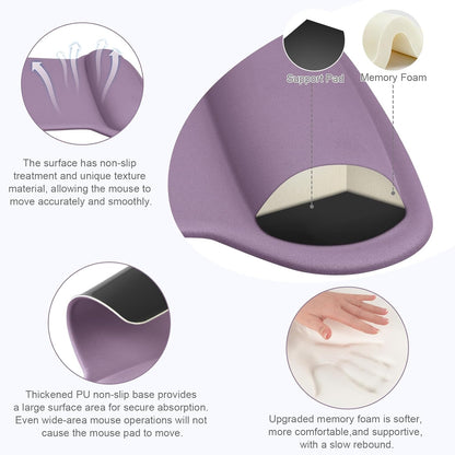 MOSISO Wrist Rest Support for Mouse Pad & Keyboard Set, Ergonomic Mousepad Non-Slip Base Home/Office Pain Relief & Easy Typing Cushion with Neoprene Cloth & Raised Memory Foam, Apricot