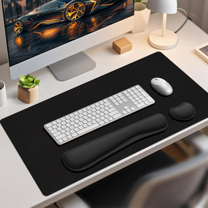 Wrist Rest for Computer Keyboard and Mouse, Ergonomic Design Wrist Support Pad for Keyboard, Soft Memory Foam Desk Pads Support Hand and Arm Easy Typing Pain Relief, 2 Piece Pad, Cream Pink
