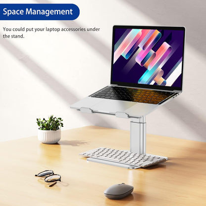 BESIGN LSX6 Computer Holder Stand, Ergonomic Adjustable Notebook Riser for Standing Work, Compatible with Air, Pro, Dell, HP, Lenovo More 10-14" Laptops, Black