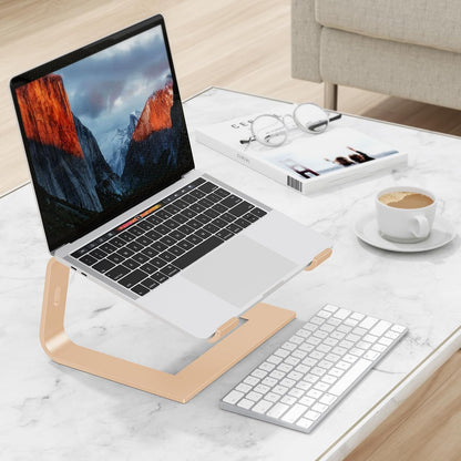 OMOTON Laptop Stand, Detachable Laptop Mount, Aluminum Laptop Holder Stand for Desk, Compatible with MacBook Air/Pro, Dell, HP All Laptops (11-16 inch), Silver