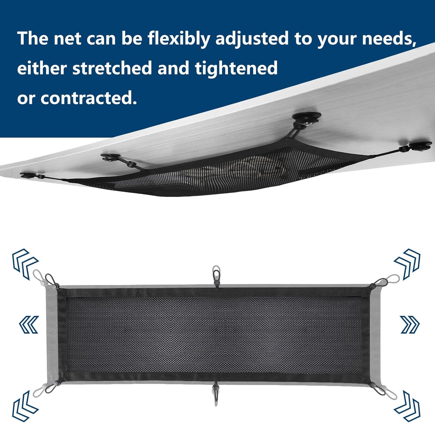 WurdeWindig Cable Management Net, Black Cable Manager Kit,Flexible Under Desk Mesh, Extra Large Capacity Cable Organization,Hide Cables for Desktop, 37.5 * 9.5Inches，Suitable for Large Desks.