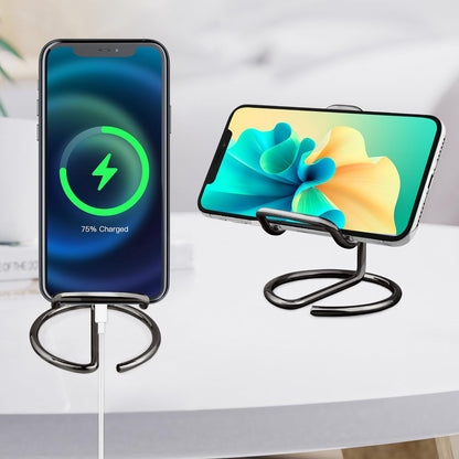 Cell Phone Stand for Desk, Metal Mobile Phone Stand Holder, Cute Rose Gold Cell Phone Display Holder Phone Dock Compatible with All Mobile Phones, iPhone, Switch, iPad (Rose Gold, 1 Pack)