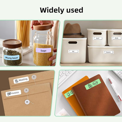 ORGSTA Label Maker Machine with Tape Bluetooth Portable Thermal Labelling Printer for School Home Office Organization, Wireless Mini Labeler S001 Label Machine with Label Sticker Maker, White