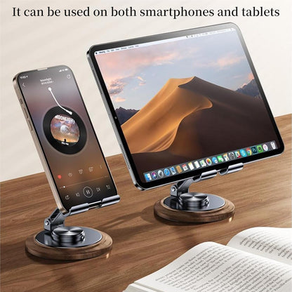 Adjustable Cell Phone Stand,360 Rotating Foldable Desktop Cellphone Stand with Anti-Slip Base Portable Phone Holder for iPhone 17 16 15 14 13 Pro Max, All Smart Phones, iPad